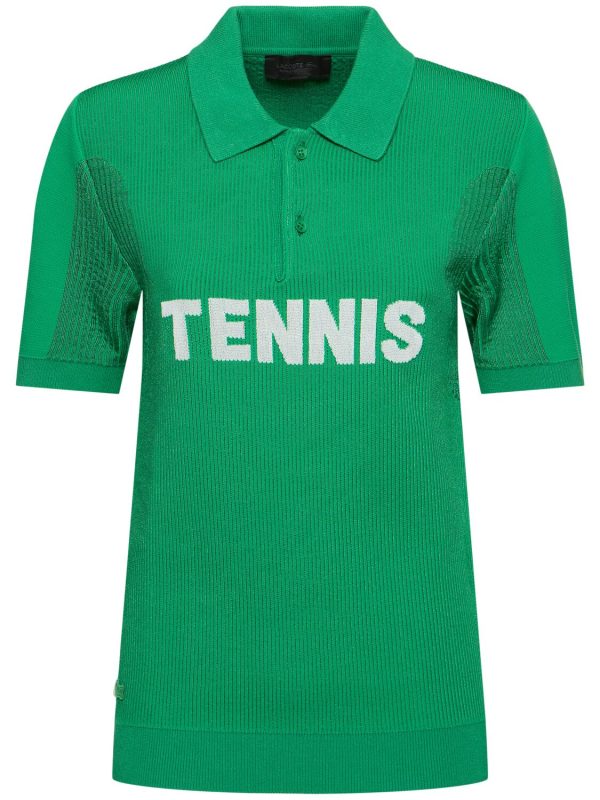 Lenny Ribbed Viscose Blend Polo Top