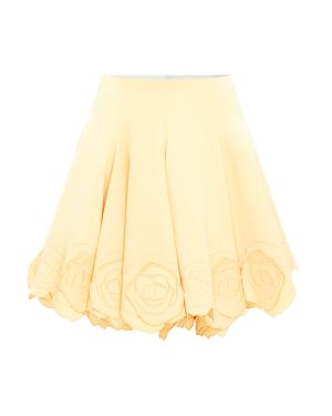 Leo Lin - Kaity Appliqud Mini Skirt - Yellow - AU 14 - Only At Moda Operandi
