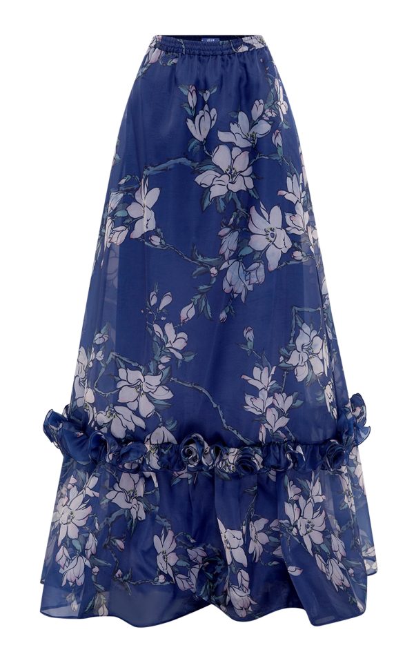 Leo Lin - Paige Ruffled Maxi Skirt - Floral - AU 8 - Only At Moda Operandi