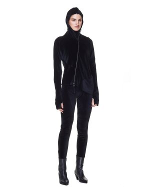 Leon Emanuel Blanck Black Velvet Deconstructed Leggings