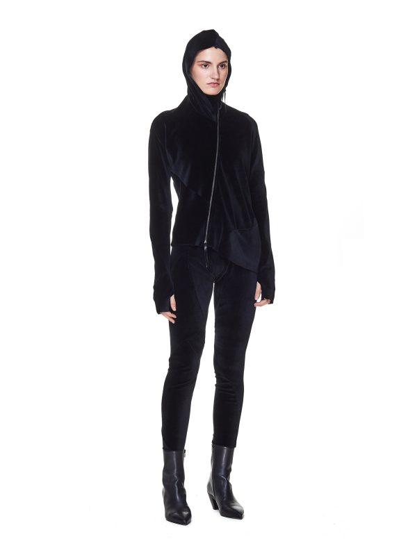 Leon Emanuel Blanck Black Velvet Deconstructed Leggings