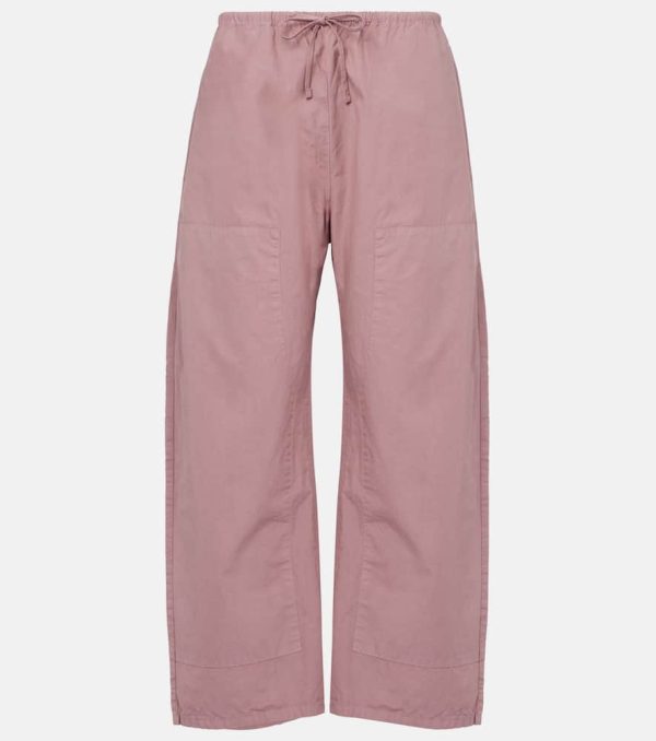 Leset Kyoto cotton cropped wide-leg pants