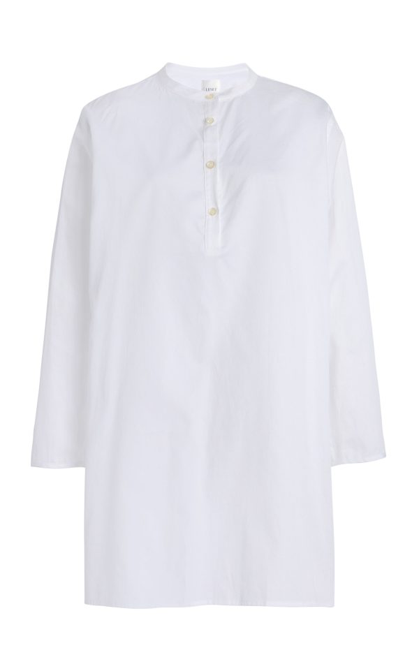 Leset - Yoko Cotton Mini Tunic Dress - White - M - Moda Operandi