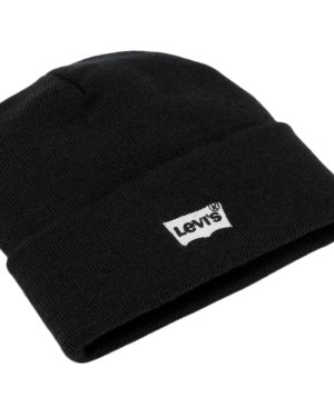 Levi's Black Batwing Embroidered Logo Beanie Hat