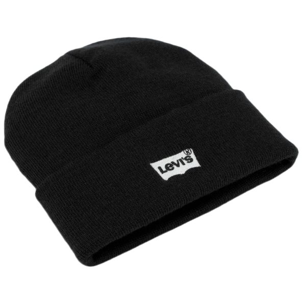 Levi's Black Batwing Embroidered Logo Beanie Hat