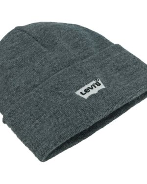 Levi's Grey Batwing Embroidered Logo Beanie Hat
