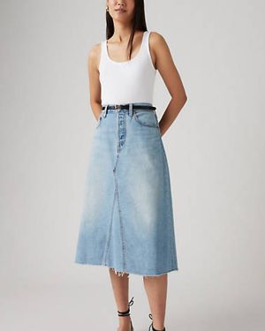 Levi's High Rise A Line Decon Skirt - Women's - 23 - Blue