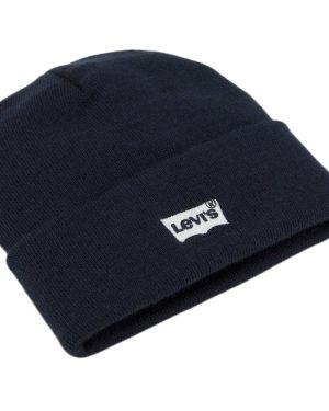 Levi's Navy Blue Batwing Embroidered Logo Beanie Hat