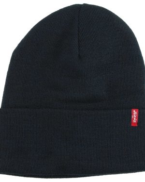 Levi's Navy Blue Slouchy Red Tab Beanie Hat