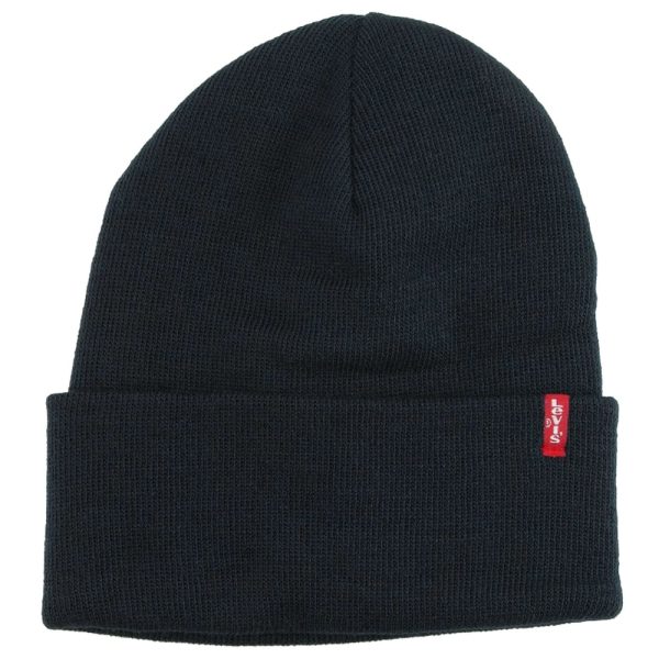 Levi's Navy Blue Slouchy Red Tab Beanie Hat