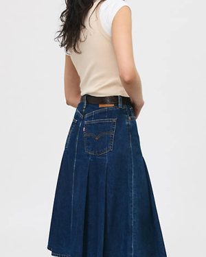 Levi's Pleated Midi Skirt - Women's - 23 - Blue