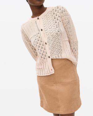 Light Brown Suede Effect Mini Skirt