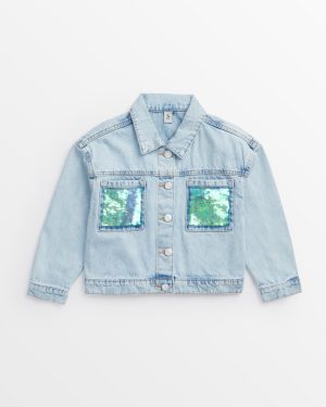 Light Wash Sequin Pocket Denim Jacket (13-14 Years) - Tu by Sainsbury's