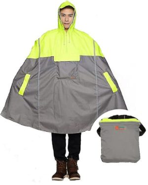 Lightweight Cycling Rain Poncho Bike Hooded Raincoat Rain Cape Duarable Breathable And Waterproo