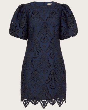 Lila Lace Tunic Mini Dress Blue