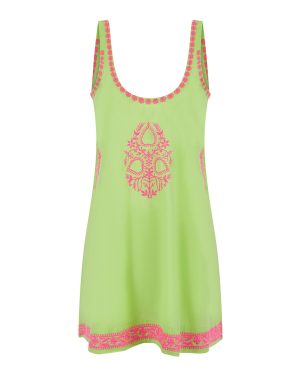 Lime & Pink Aloha Slip Dress