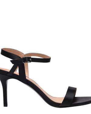 Linea Strap Mid Heeled Sandals - Black