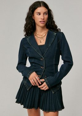 Lioness Banks Crop Blazer Jacket - Black 2XS at Urban Outfitters