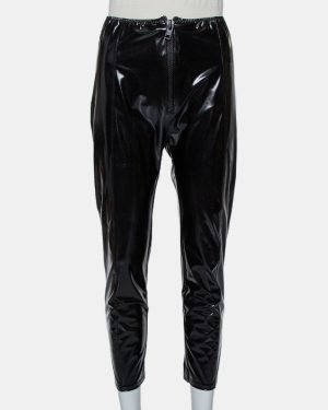 Lisa Marie Fernandez Black Faux leather Zip Front Hannah Cropped Leggings M