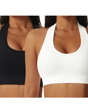 Litthing Backless Sports Bra Women Halter Neck Bralette Seamless Sexy