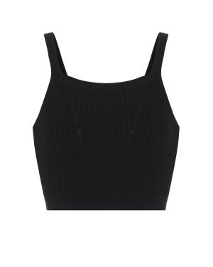 Live The Process Ribbed-knit crop top