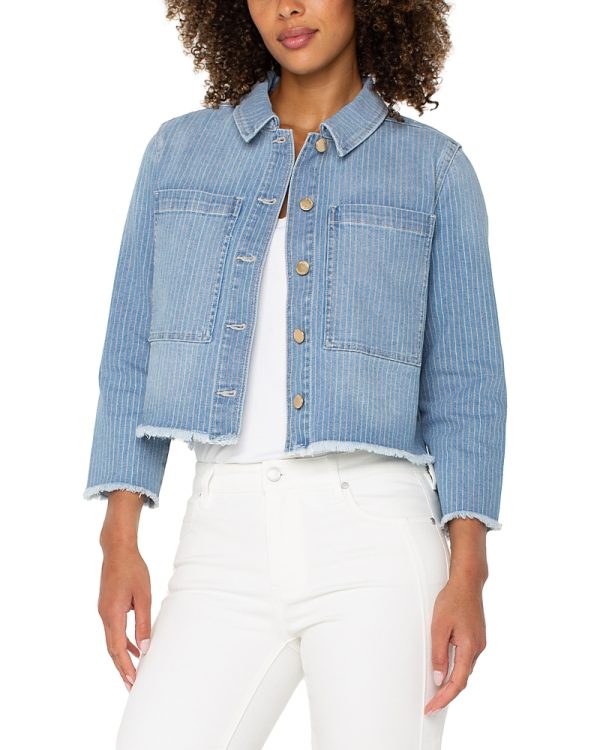 Liverpool Los Angeles Crop Denim Shacket
