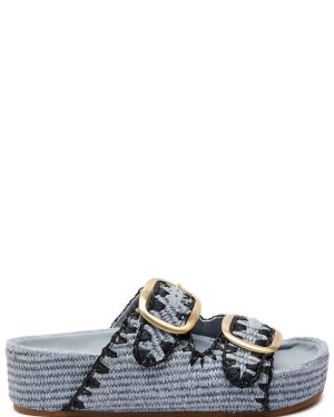 Loeffler Randall Theo Raffia Sliders - Blue - 39 (IT39/ UK6)