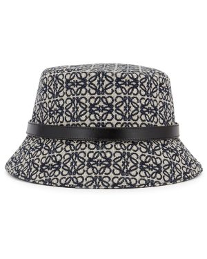 Loewe Anagram Logo Canvas Bucket hat - Navy - 59