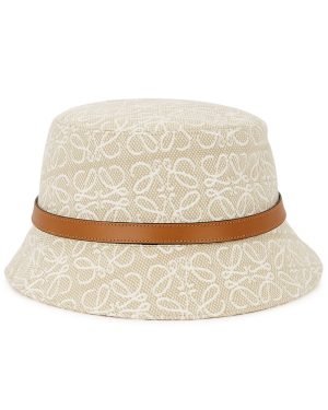 Loewe Anagram Logo Canvas Bucket hat - White