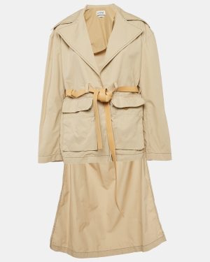 Loewe Beige Cotton Asymmetric Belted Trench Coat M