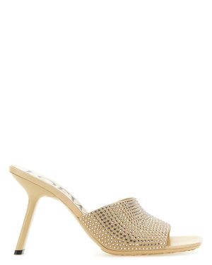 Loewe Beige Suede Petal Mules