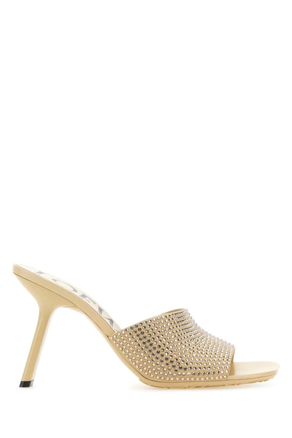 Loewe Beige Suede Petal Mules