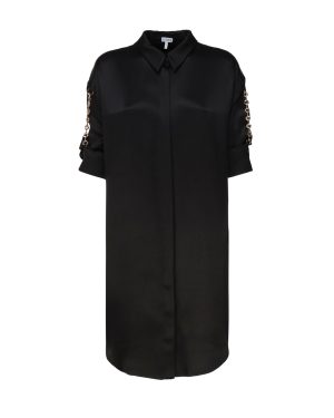 Loewe Black Satin Shirt Dress