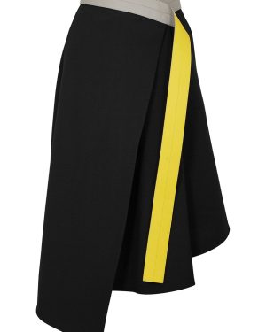 Loewe Black Wool Wrap Skirt - 10