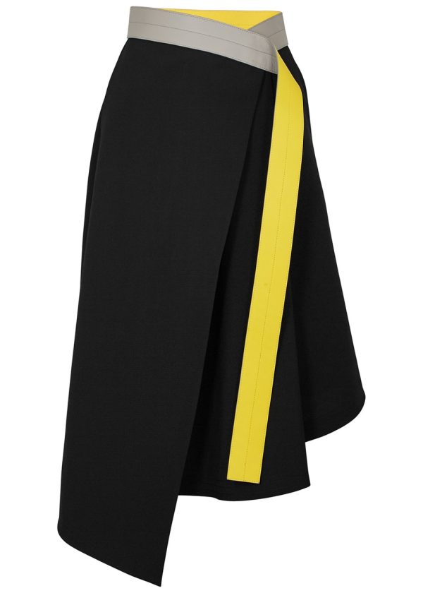 Loewe Black Wool Wrap Skirt - 10