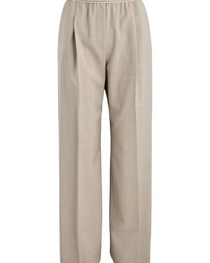 Loewe Logo-jacquard Straight-leg Wool Trousers - Beige - M (UK12 / M)
