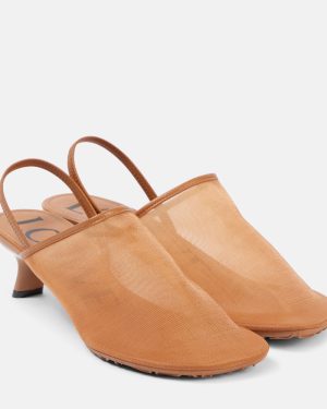 Loewe Petal mesh slingback mules