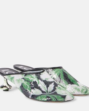Loewe Toy 45 floral sequined mesh mules