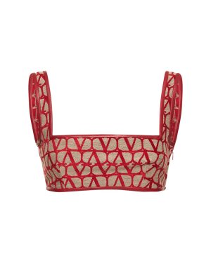 Logo Jacquard Canvas Crop Top