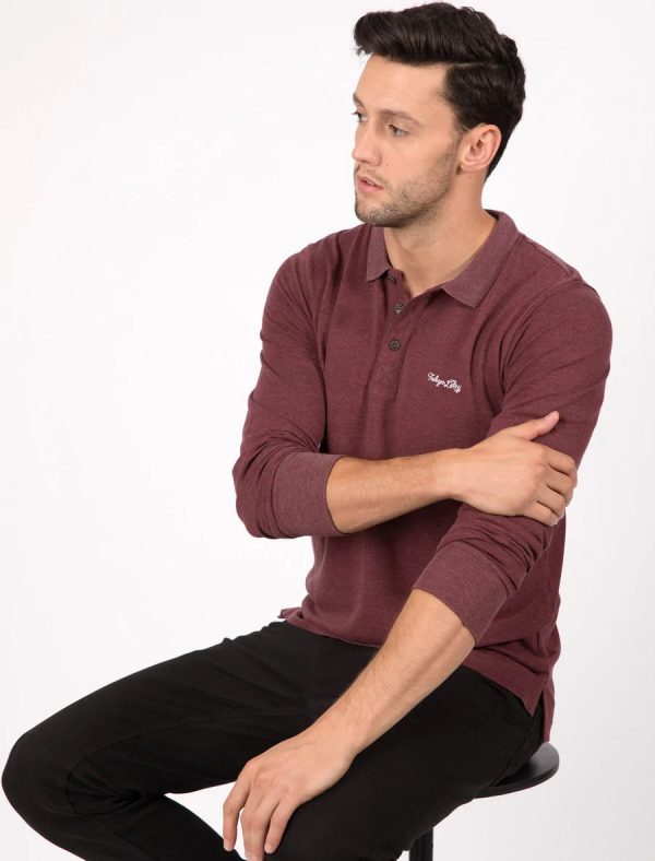 Long Sleeve Tops Cosenza Long Sleeve Polo Shirt in Vineyard Marl / S - Tokyo Laundry