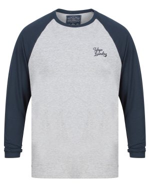 Long Sleeve Tops Irons Cotton Jersey Baseball Raglan Long Sleeve Top in Sky Captain Navy / S - Tokyo Laundry