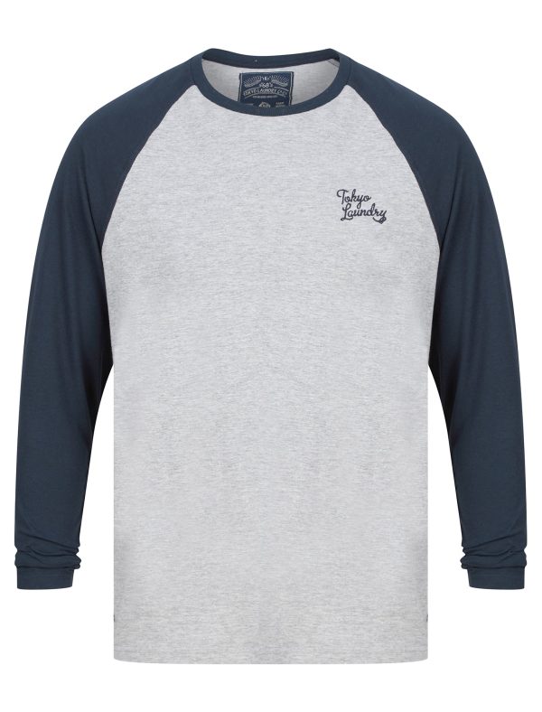 Long Sleeve Tops Irons Cotton Jersey Baseball Raglan Long Sleeve Top in Sky Captain Navy / S - Tokyo Laundry