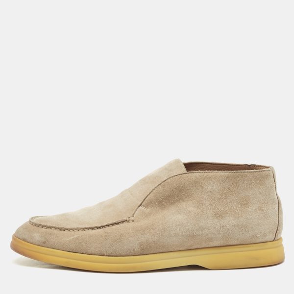 Loro Piana Beige Suede Open Walk Ankle Boots Size 39
