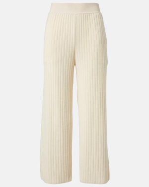 Loro Piana Coste ribbed-knit cropped cashmere pants