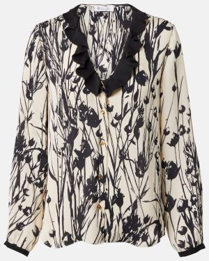 Loro Piana Samantha floral ruffled silk blouse