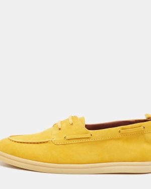 Loro Piana Yellow Suede Sea Sail Walk Loafers Size 37