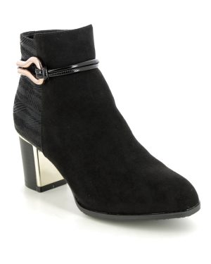 Lotus Autumn Greeve Black Womens Heeled Boots in a Plain in Size 8