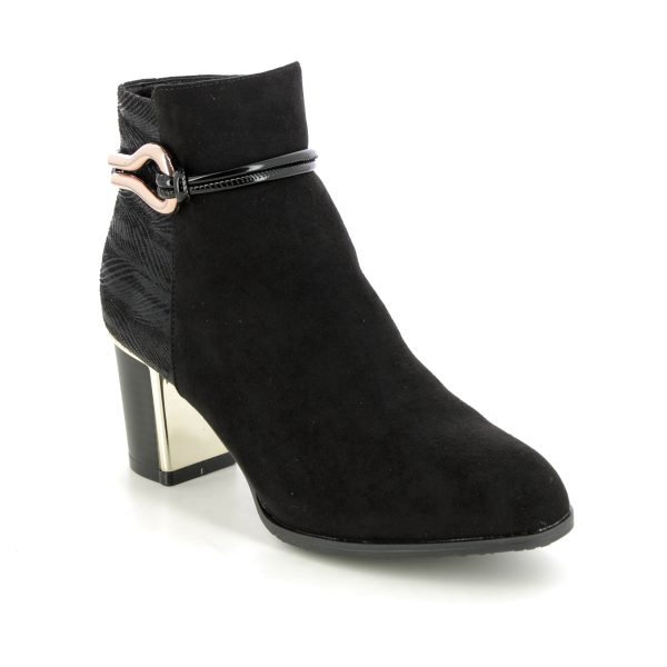 Lotus Autumn Greeve Black Womens Heeled Boots in a Plain in Size 8