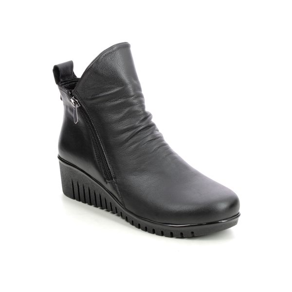 Lotus Cordelia Ceraso Black leather Womens Wedge Boots in a Plain Leather in Size 40