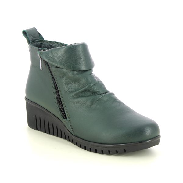 Lotus Cordelia Ceraso Green Womens Wedge Boots in a Plain Leather in Size 41